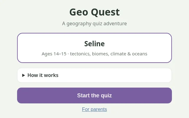 Screenshot of Geo Quest: Seline